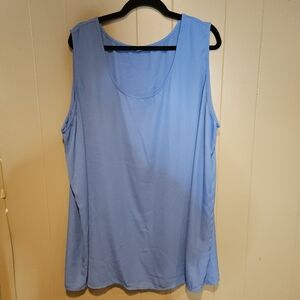 Jessica London Sky Blue Sleeveless Blouse Women’s 26W, Soft Lightweight Tank Top